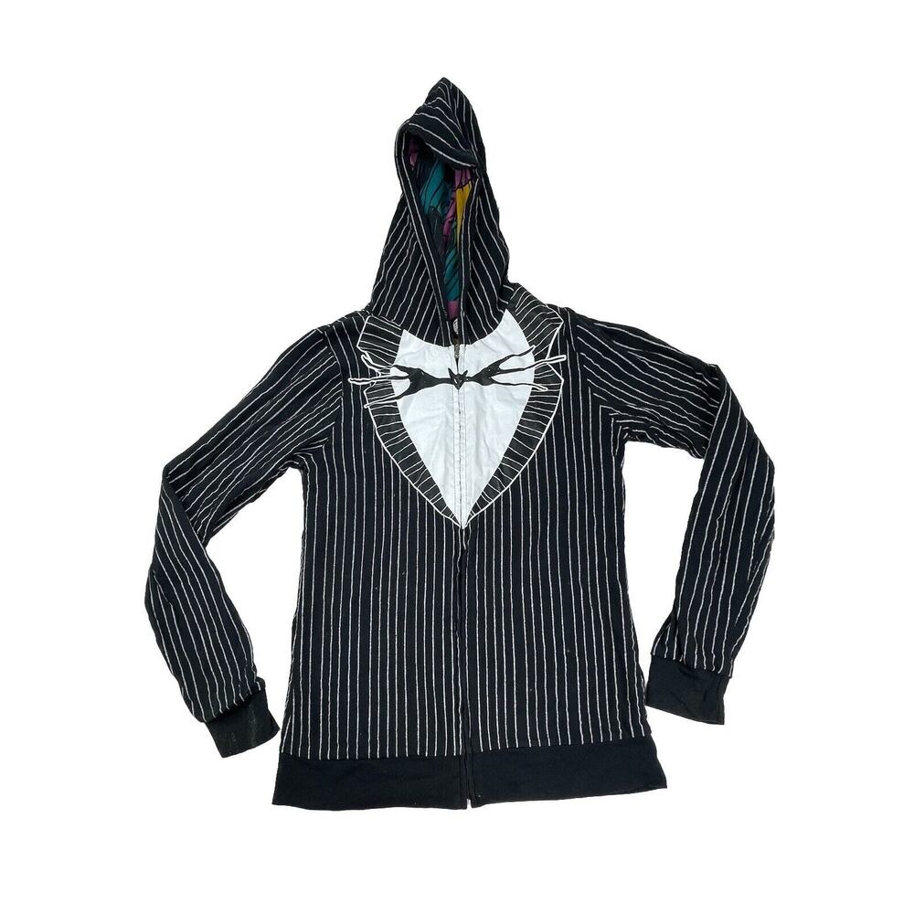 THE NIGHTMARE BEFORE CHRISTMAS Women's Sz M REVERSIBLE HOODIE JACKET